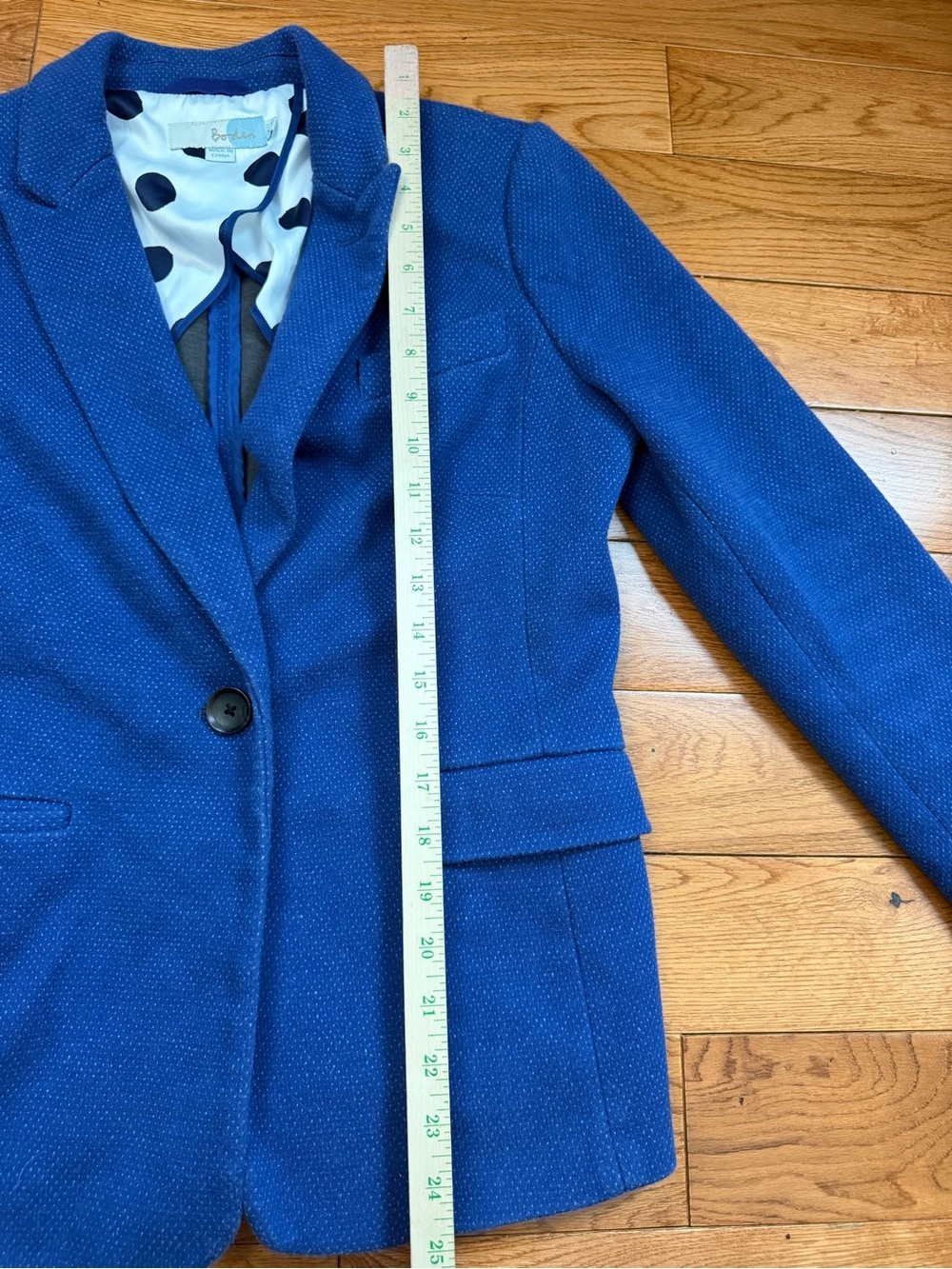 Boden Emilia Ponte Blue One Button Blazer - Picture 8 of 11